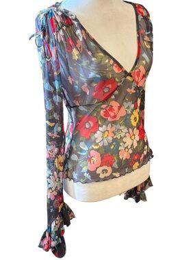 Betsey Johnson Rare Y2K Mesh top size M